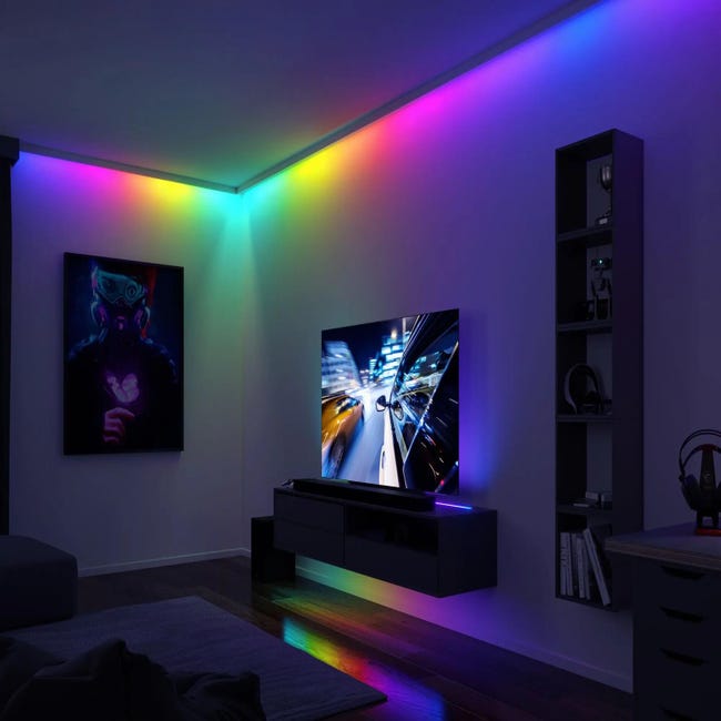 Ruban LED TV USB, 2 x 60 cm, changement de couleurs, EntertainLED