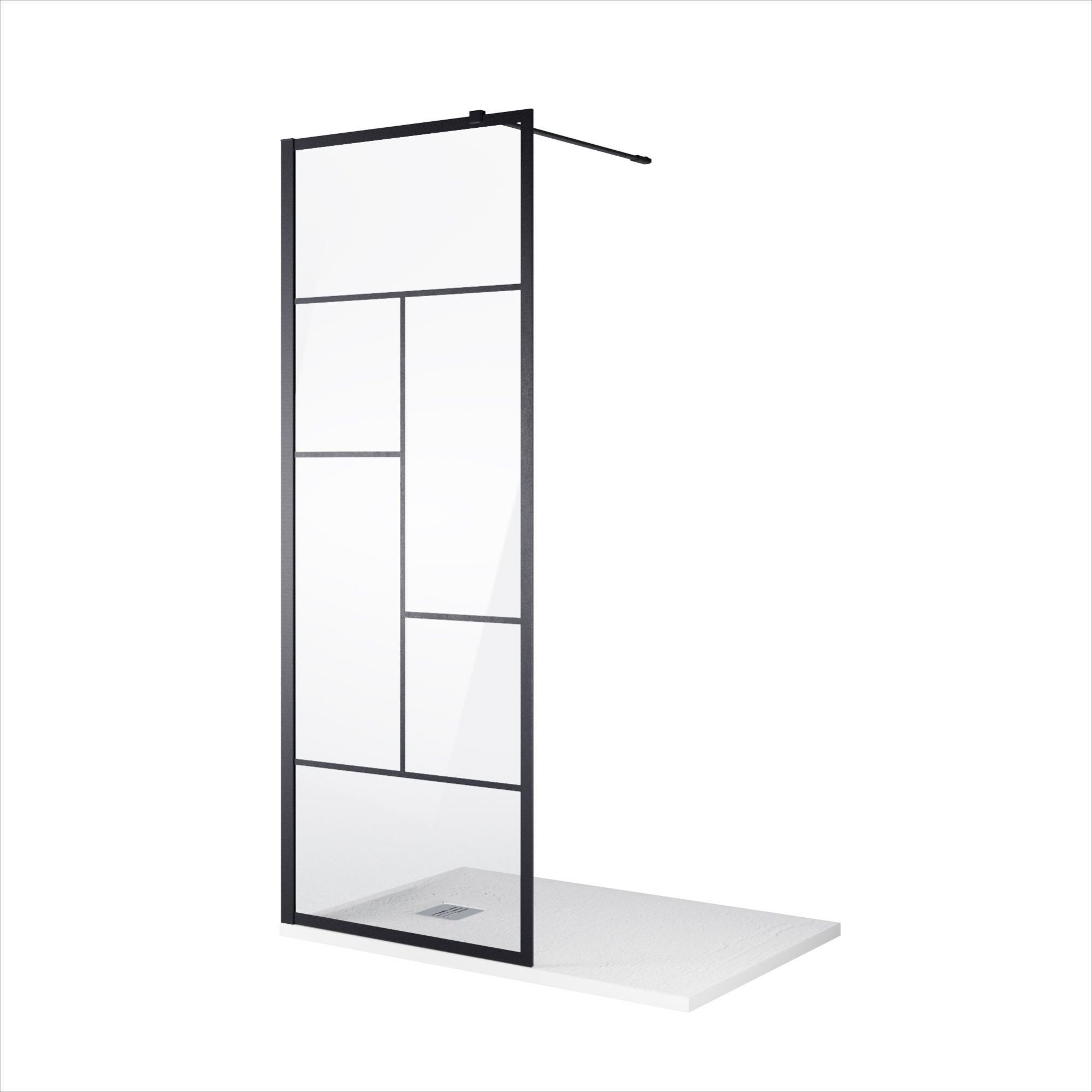 Douche italienne receveur remix blanc 90x140+paroi Studio industrielle