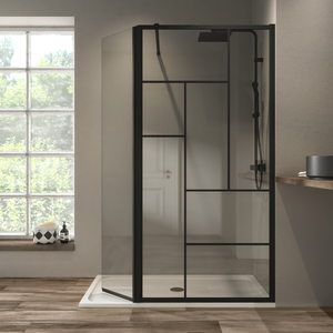 Douche italienne receveur neo blanc 80x120 cm paroi Remix VT chromé 120cm