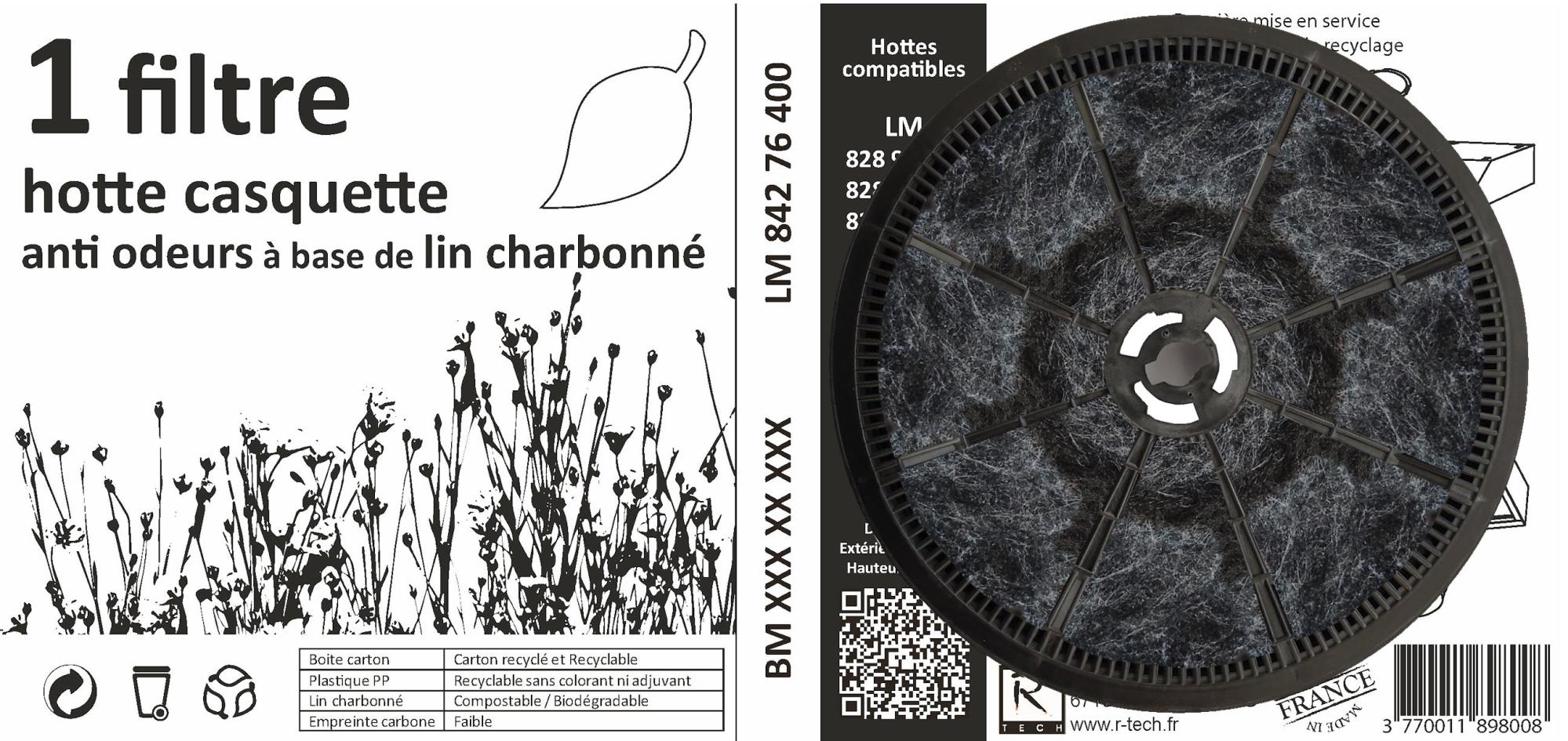 Filtre au charbon actif pour hotte CATA CONTROLAIR C2T600 - 3