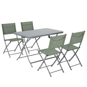 Table pliante et Chaises Homezie, Rotin, Avec 2 chaises, Table pliable, Table de