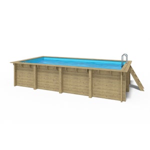 Piscine hors-sol hexagonale bois WATERCLIP D.4 x H.1.17m