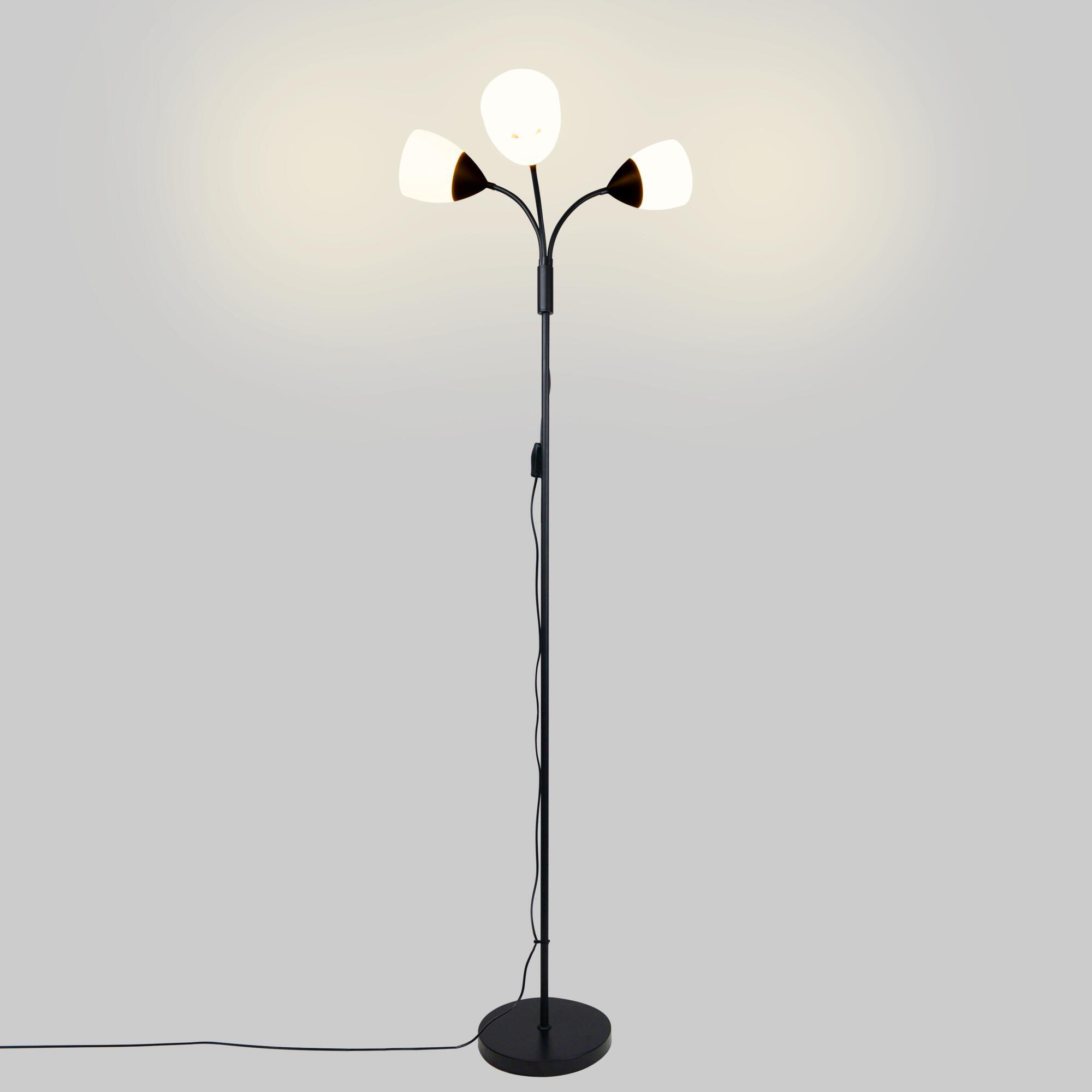Lampadaire moderne pour salon hauteur 1m55 E27 100W maxi chrome
