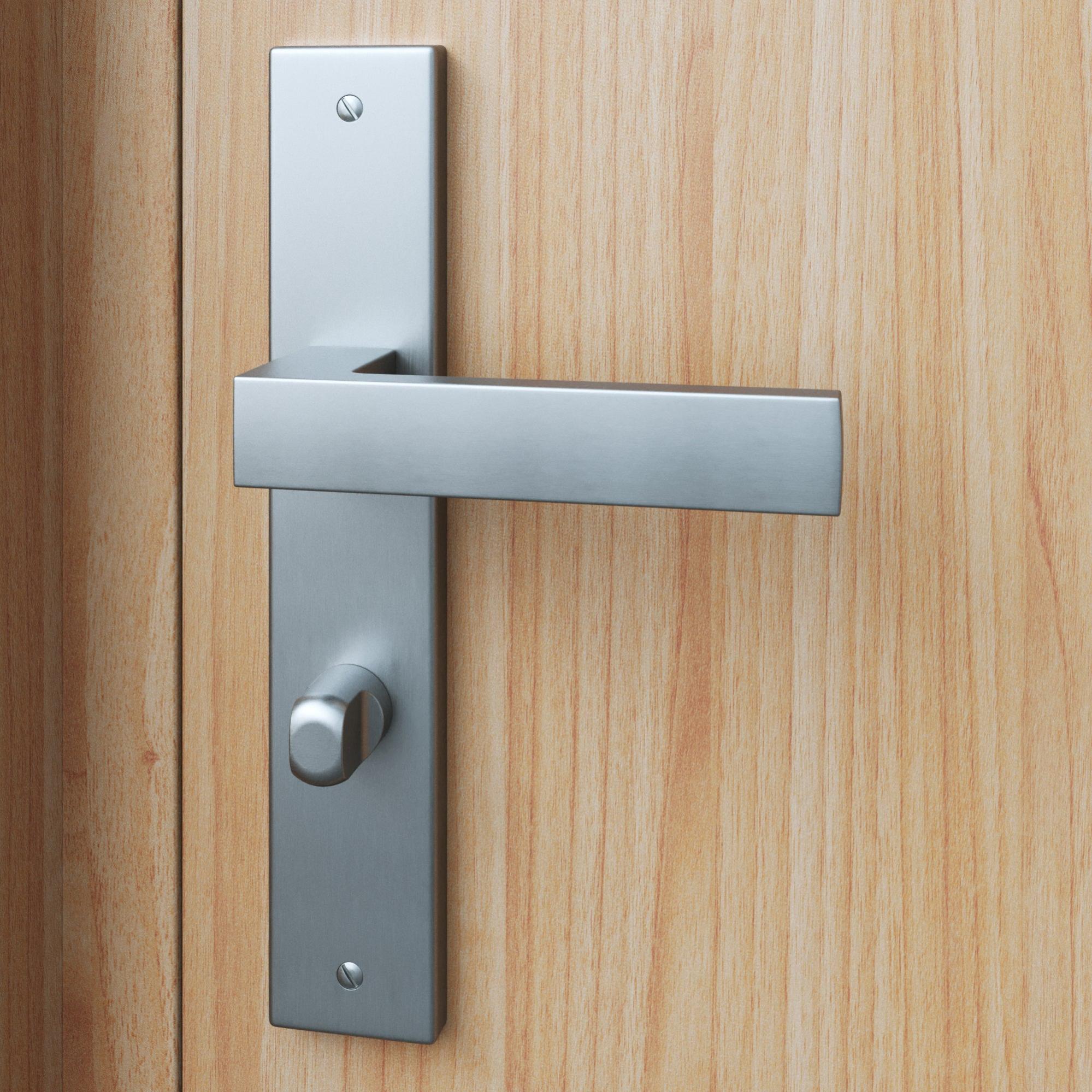 2 poignées de porte Abby conda/déconda INSPIRE, alu entraxe 195mm, nickel satiné Leroy Merlin