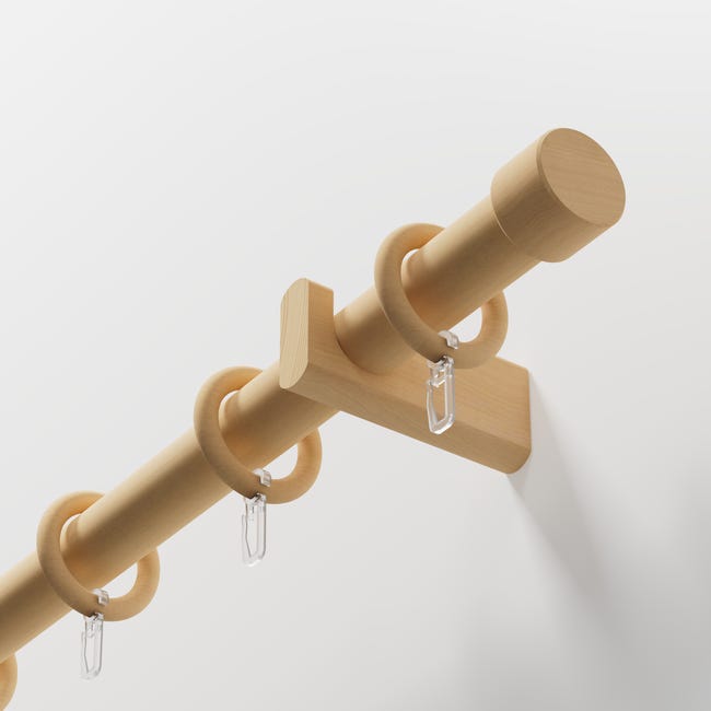 Tringle à rideau Taiga 28 mm bois marron naturel | Leroy Merlin