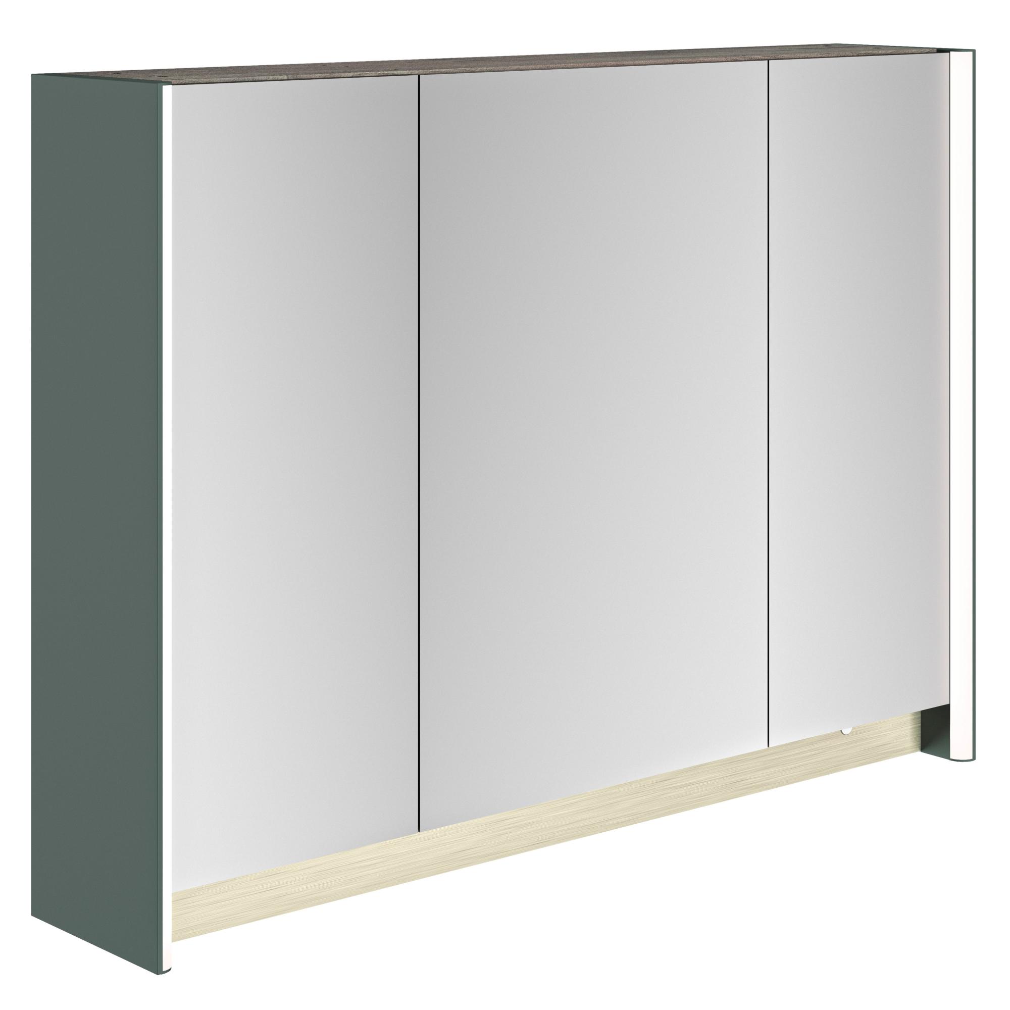 Armoire led de toilette lumineuse l.90cm H.66 cm P.18cm, vert toundra