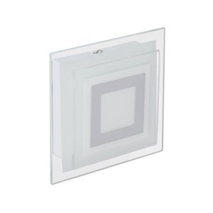 Applique LED, fer / verre / verre, blanc, Cres, INSPIRE