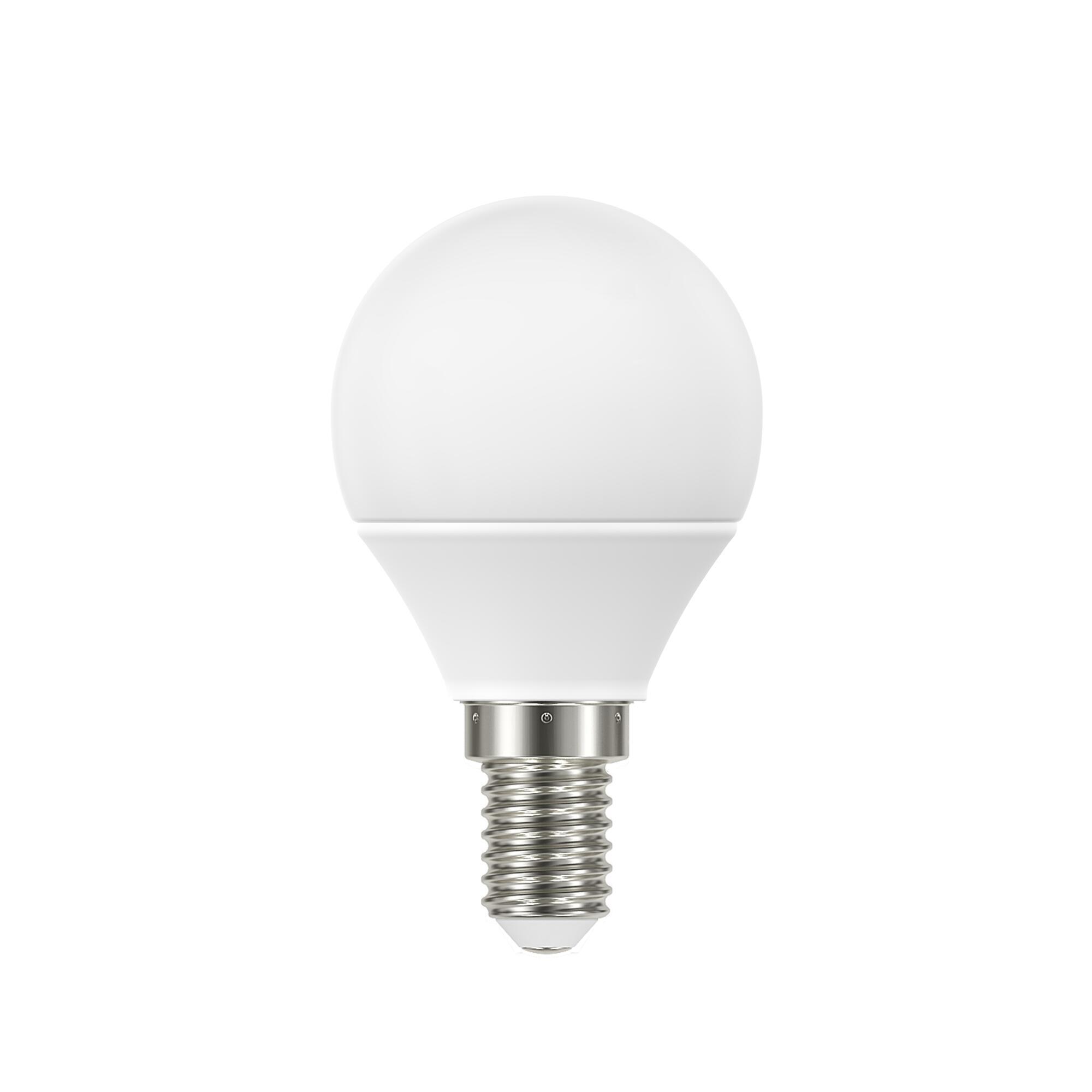 Ampoule LED Sphérique E14 40W Blanc Chaud Dépolie, Verre, Lot De 2