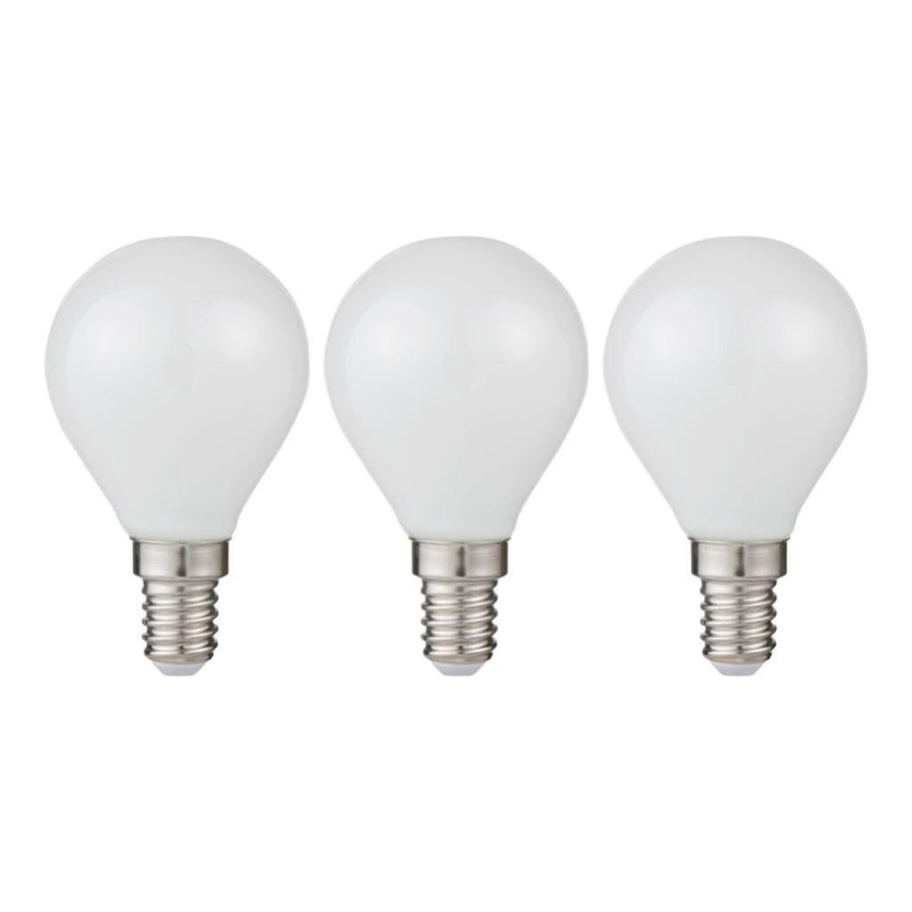 Lot de 3 ampoules led sphérique E14, 470Lm = 40W, blanc neutre, LEXMAN