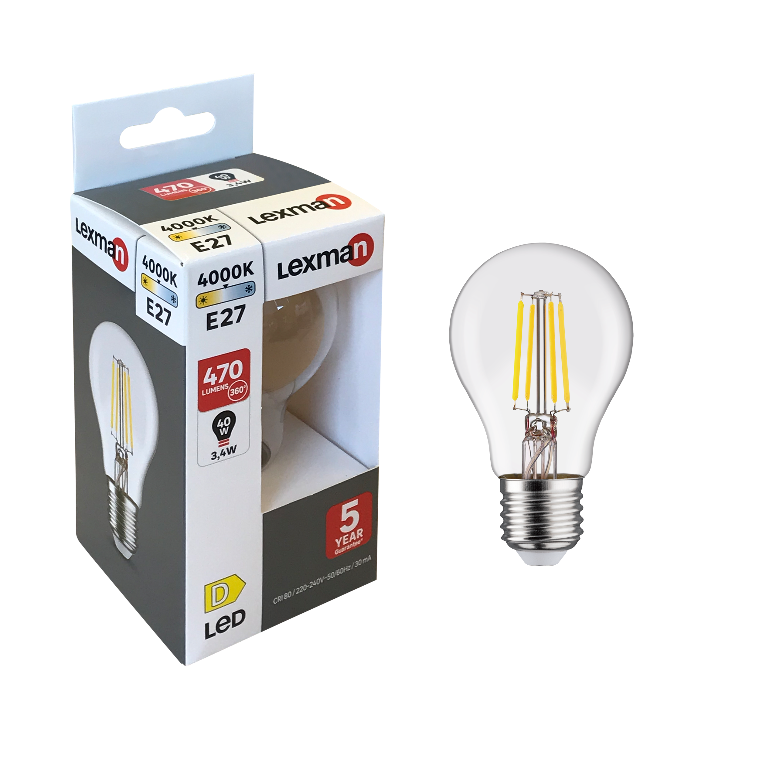 Ampoule LED E27 - 40W Blanc Neutre - Decoreno