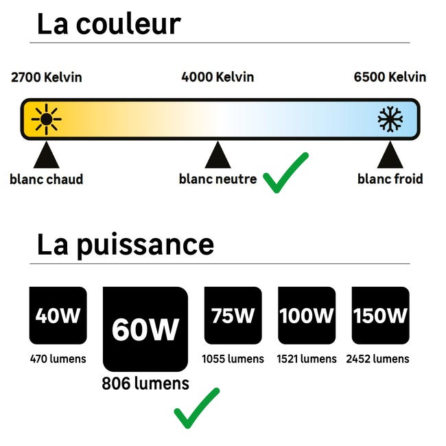 Lot De 3 Ampoules Led E27 A60 11w Équivalent À 70w - Blanc Du Jour 6000k à  Prix Carrefour