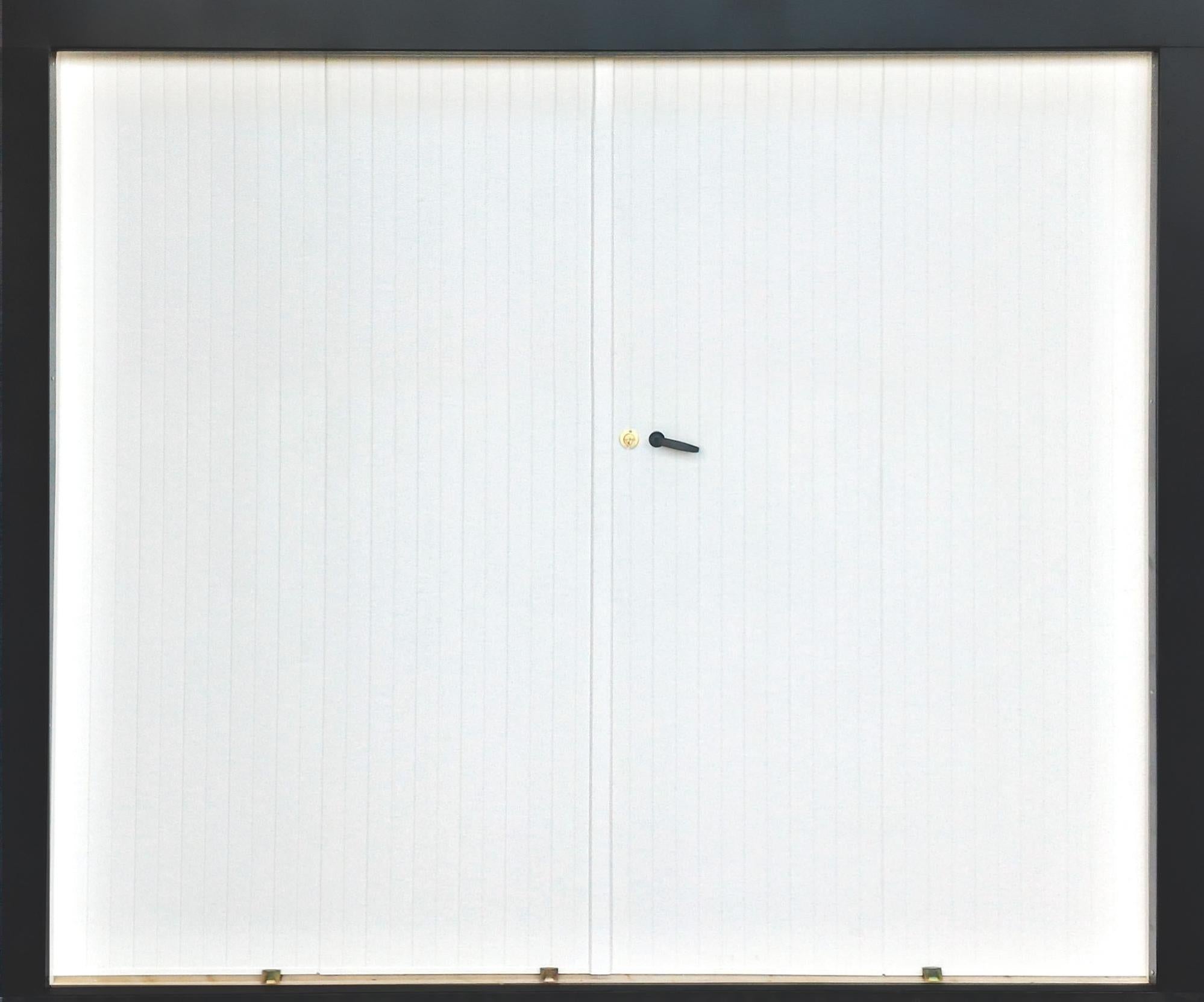 Porte garage pliante manuelle ESSENTIEL alu/portillon H.200xl.240 blanc