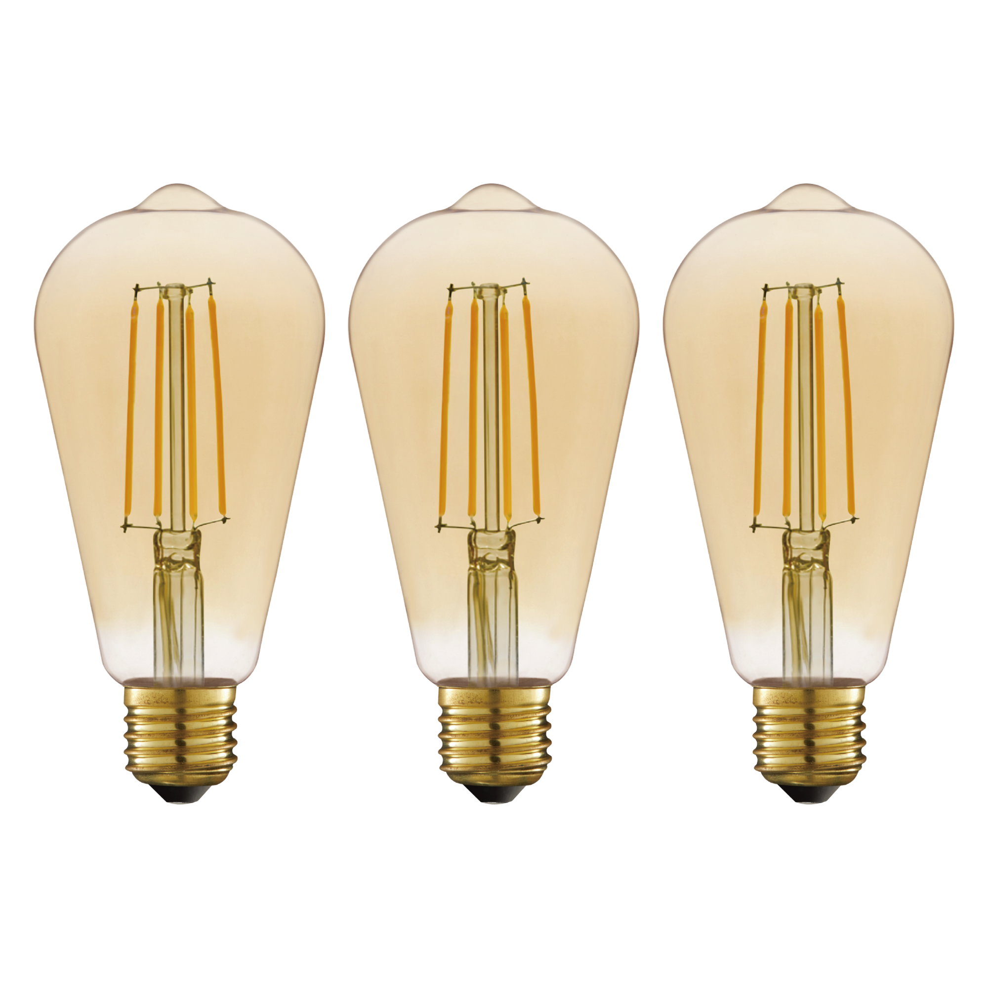 3 ampoules led décoratives Edison, E27, 806Lm = 60W, blanc très chaud