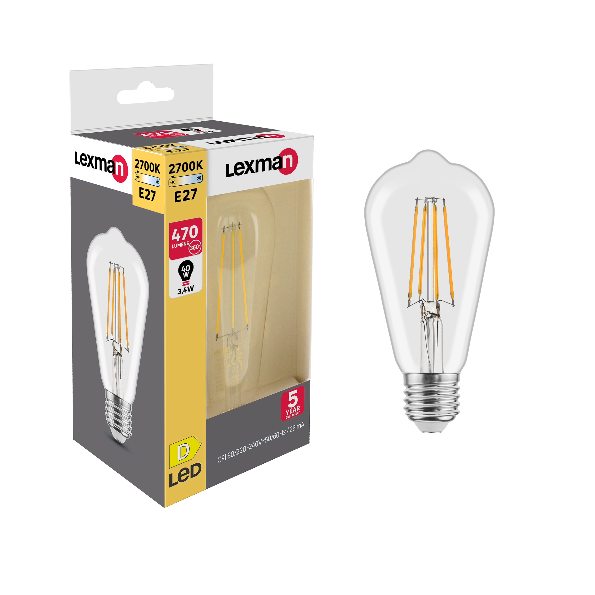 Ampoule industrielle LED E27 40W lampadaire