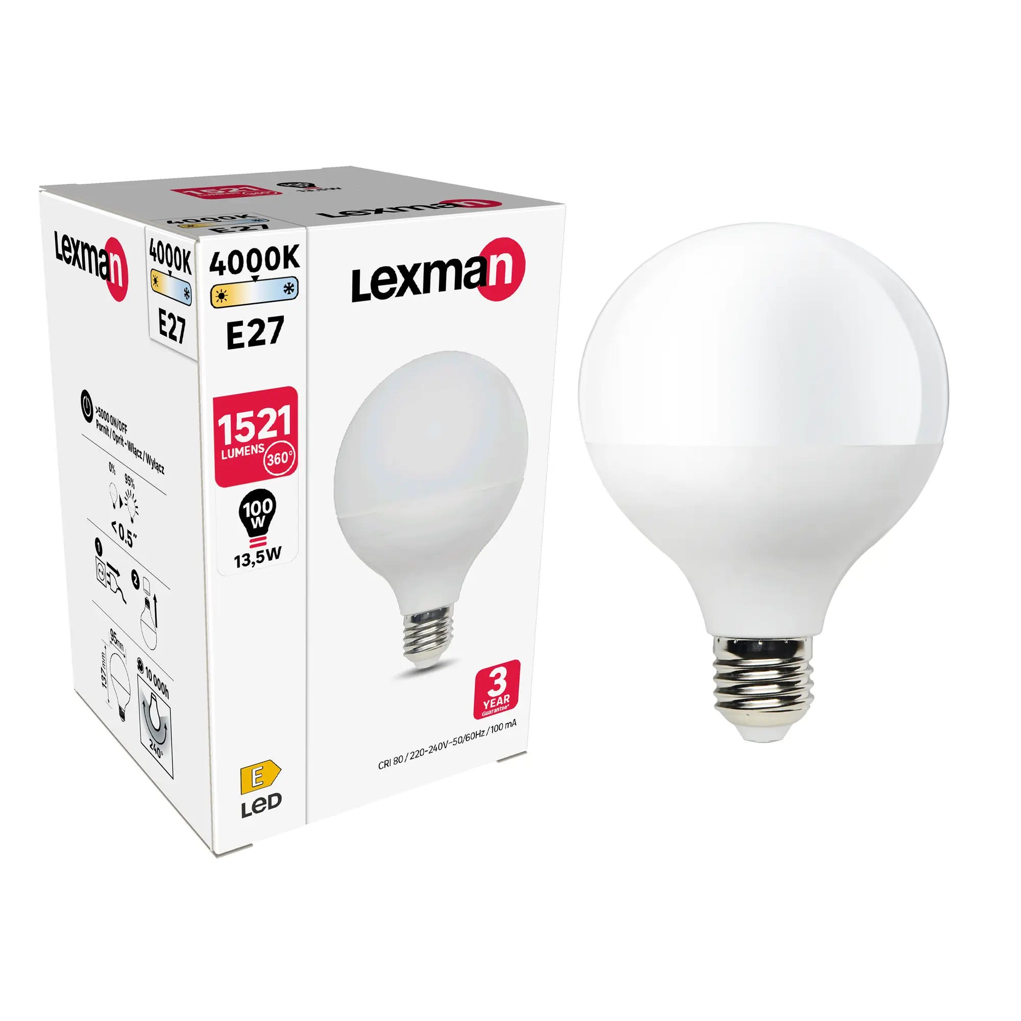 Ampoule à LED E27 100W Globe Large - LEXMAN - 5631206 
