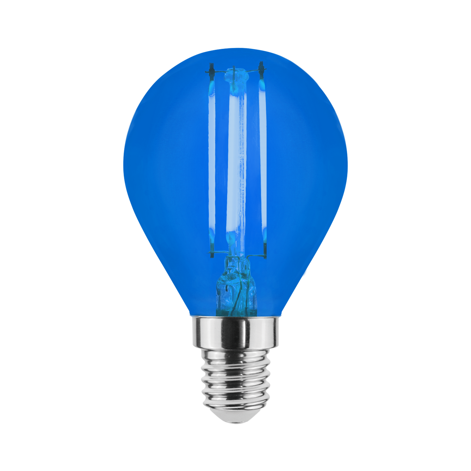 Ampoule led sphérique bleue E14, 18Lm = 9W, LEXMAN Leroy Merlin