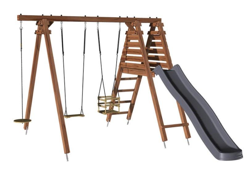 Balançoire et Toboggan bois Fleur SOULET Leroy Merlin