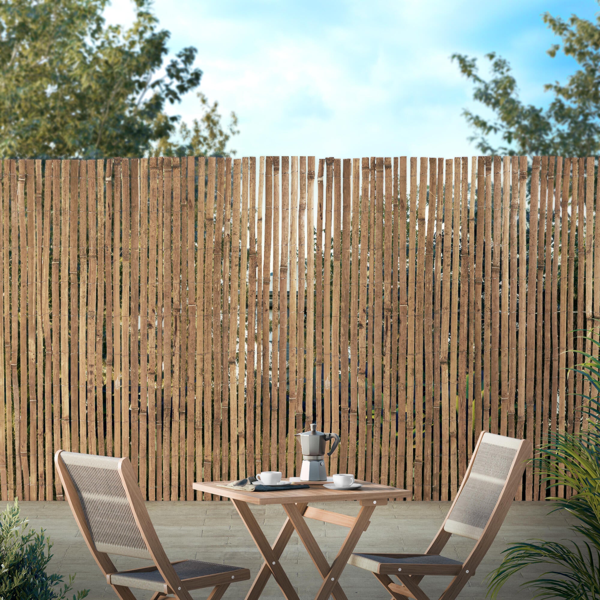 Canisse bambou pour clôture de jardin, terrasse et balcon