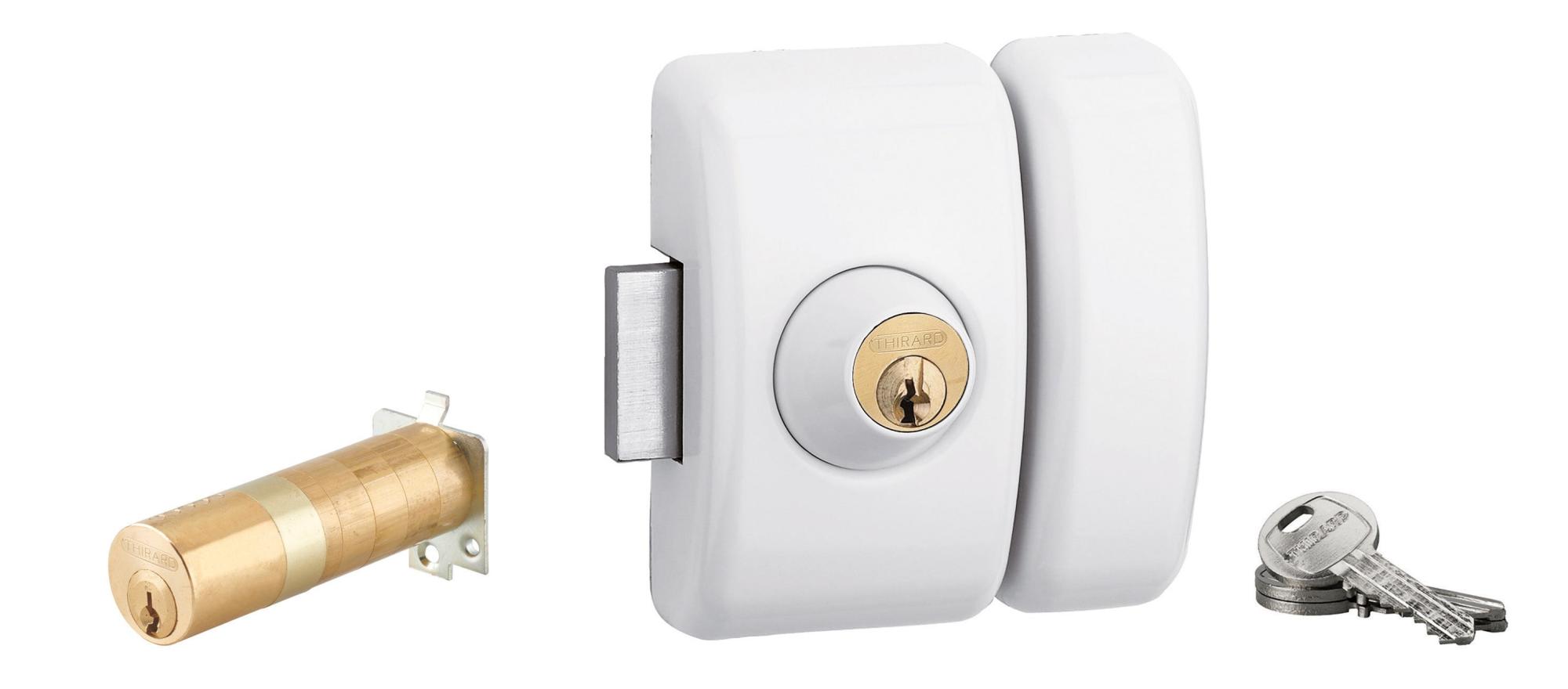 Verrou universel ajustable cylindre / cylindre, HG5, blanc Leroy Merlin