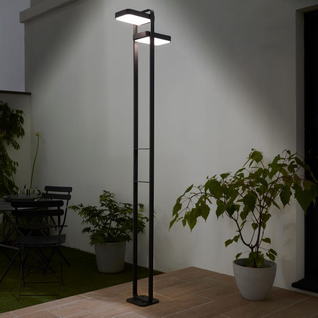 Lampadaire solaire et rechargeable Booster Waiki anthracite