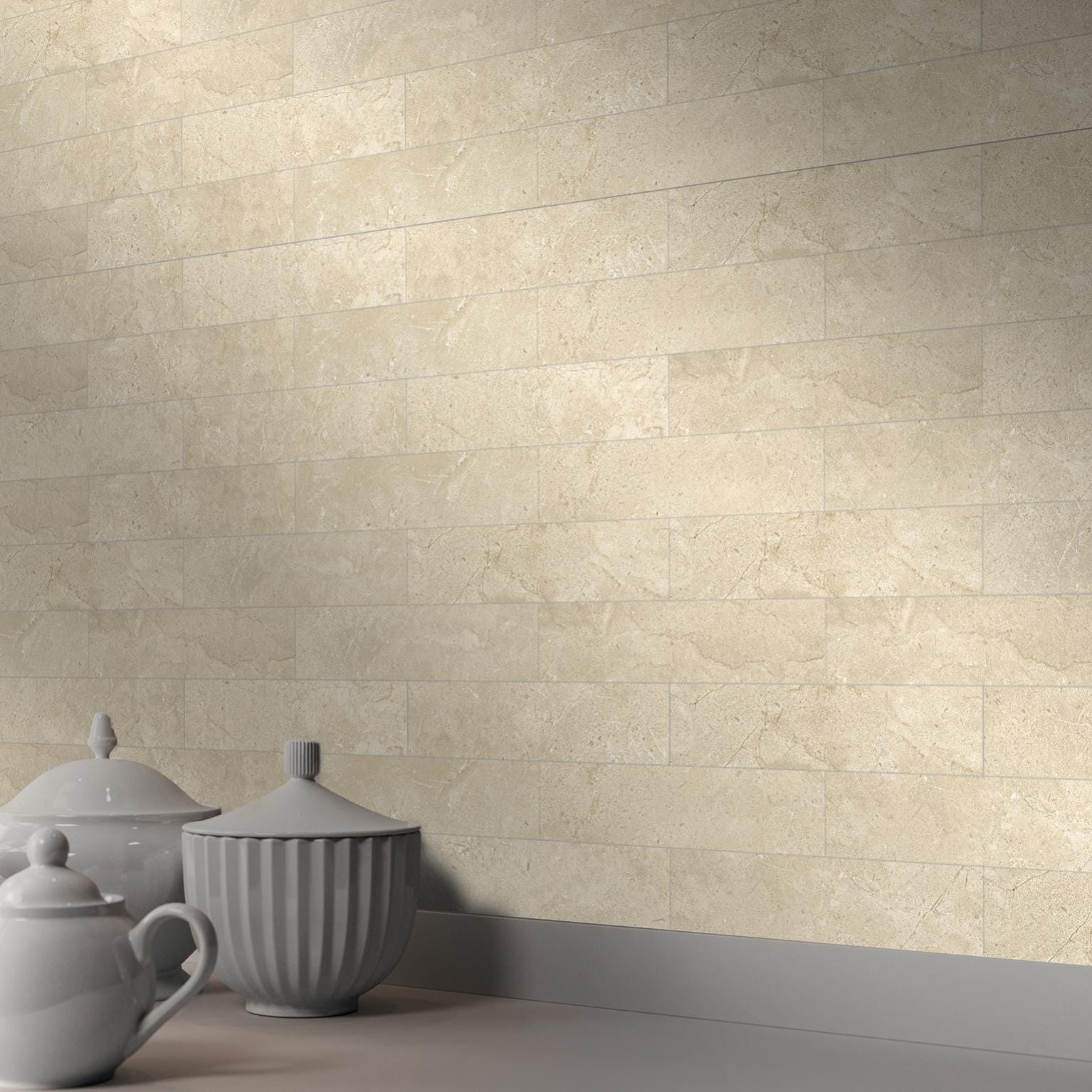 Carrelage sol / mur effet marbre beige Themar l.120 x L.120 cm SANT'AGOSTINO
