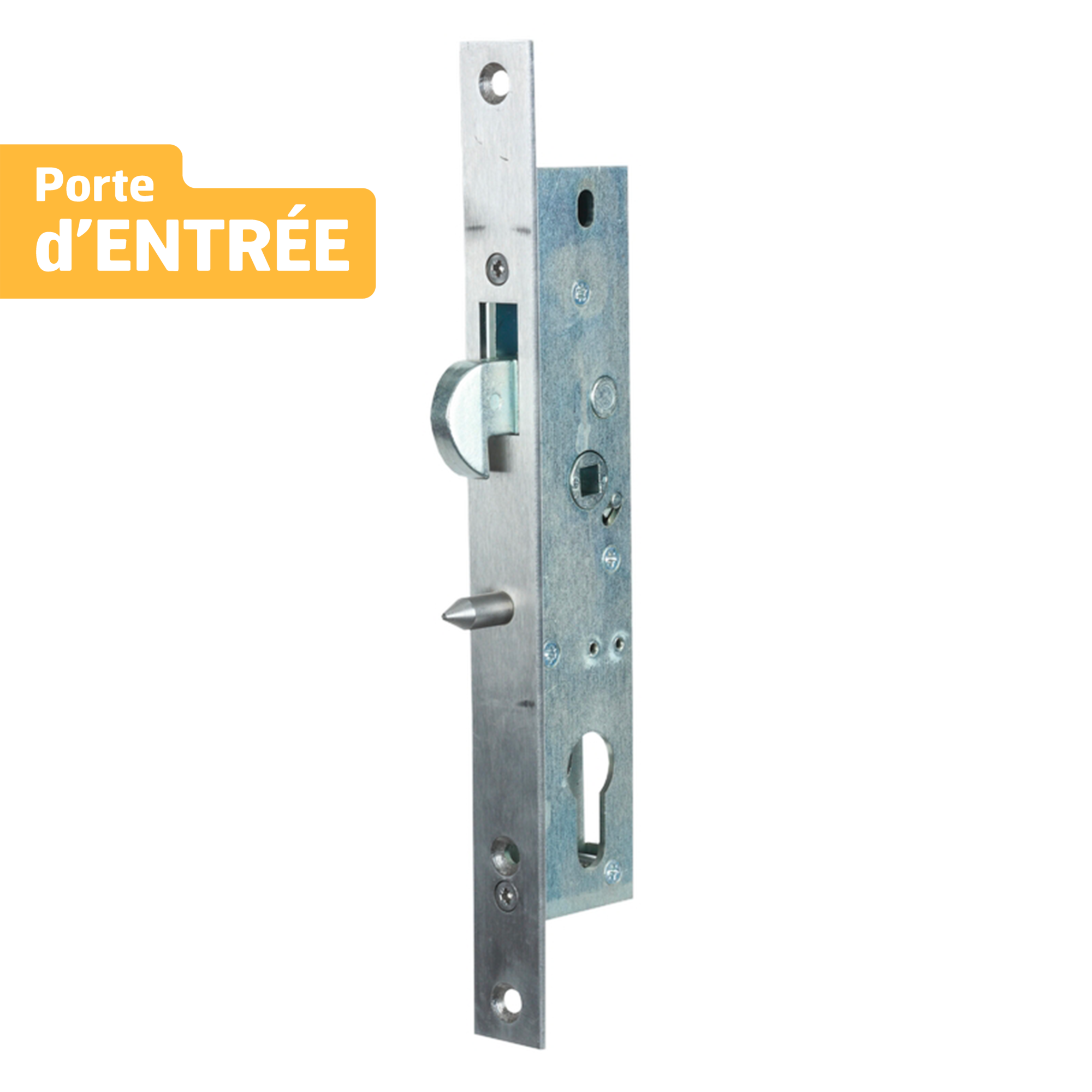 Serrure à encastrer porte d'entrée, axe 40mm - INVENTIV