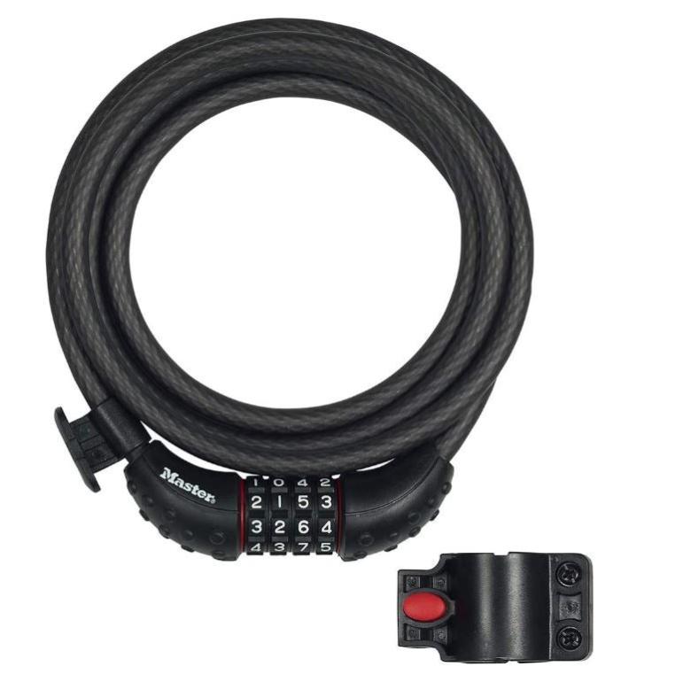 Câble Sécurité Acier 2m - Antivol Spirale Double Boucle - Vélo, Scooter, Équipements