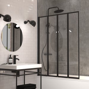 EMKE Paroi de douche pour baignoire 110 x 140 cm - Paroi de douche pliable  - Pare-baignoire Nano - Revêtement facile à nettoyer : : Bricolage