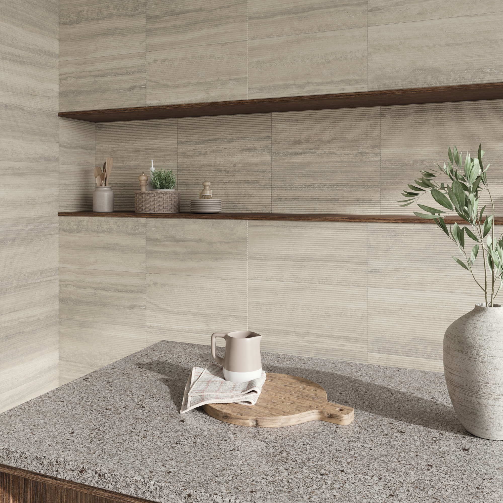 Carrelage mural effet relief beige mat l.30 x L.60 cm Helos ARTENS Leroy Merlin