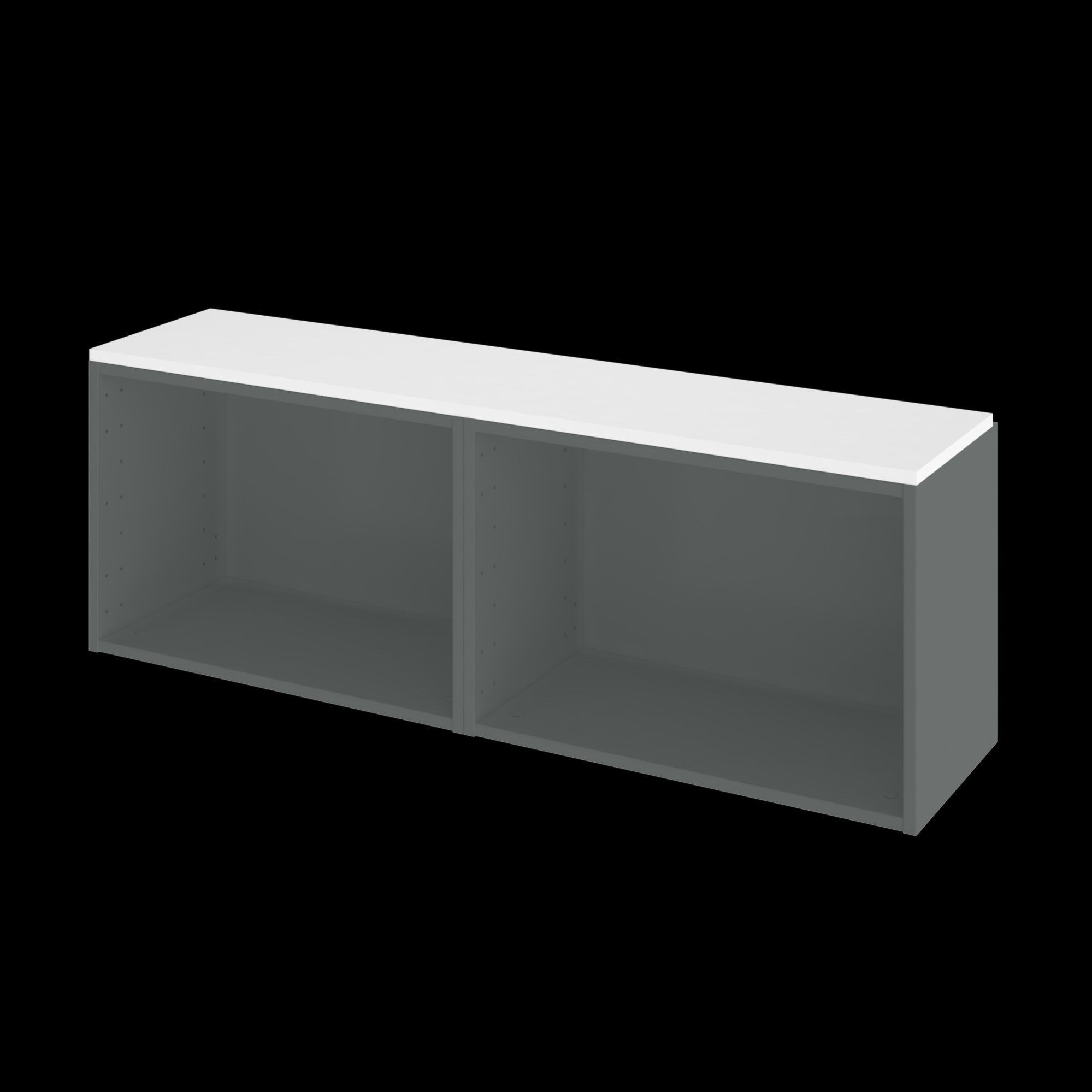 Meuble de rangement blanc et gris, H.40 x l.120 x P.30 cm, Home Leroy