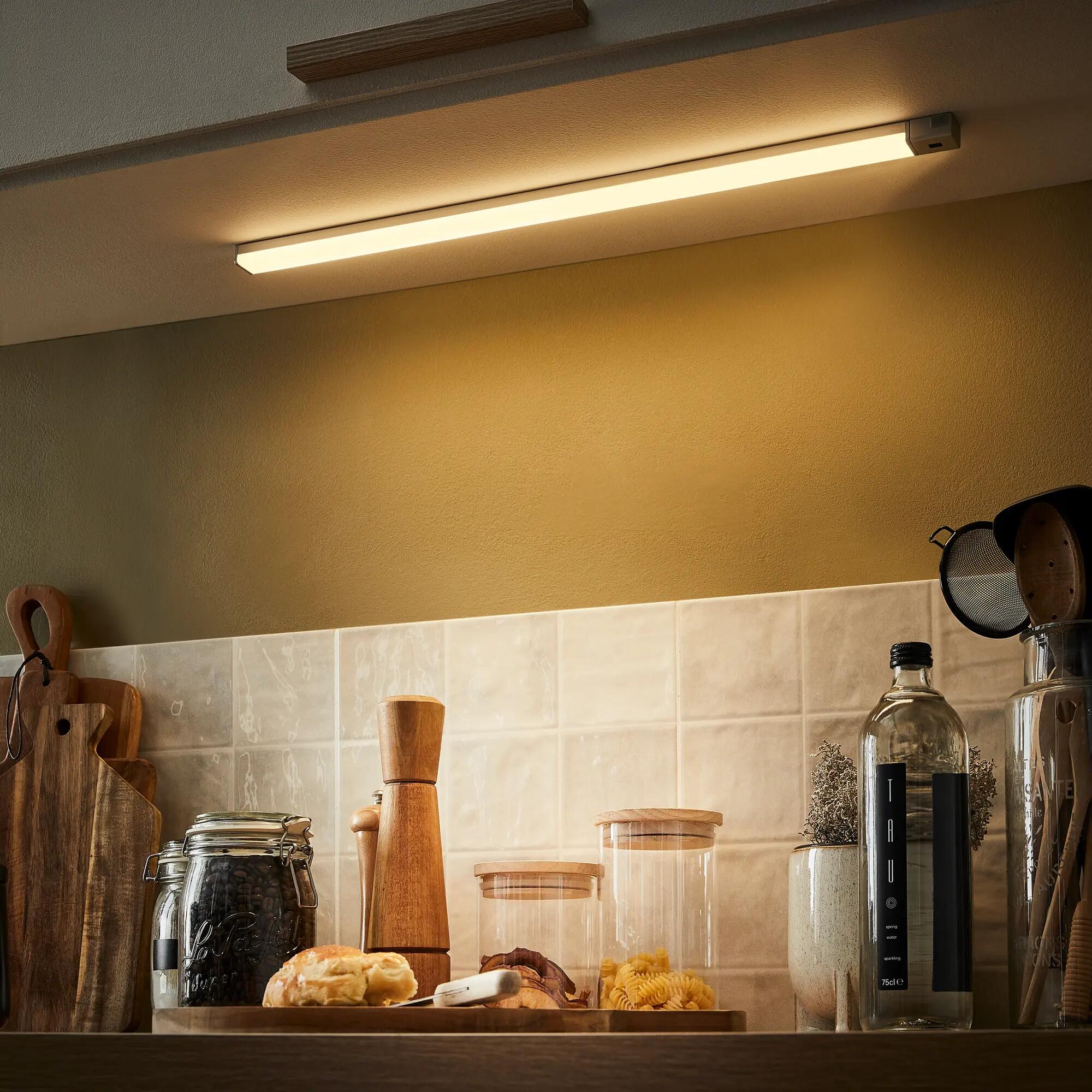 Reglette LED Cuisine Sous Meuble avec Capteur, 60 cm Lampe de