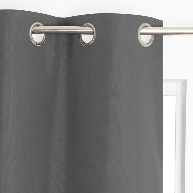 Rideau thermique, Stop froid plus, charbon l.135 x H.240 cm | Leroy Merlin rideau stop froid