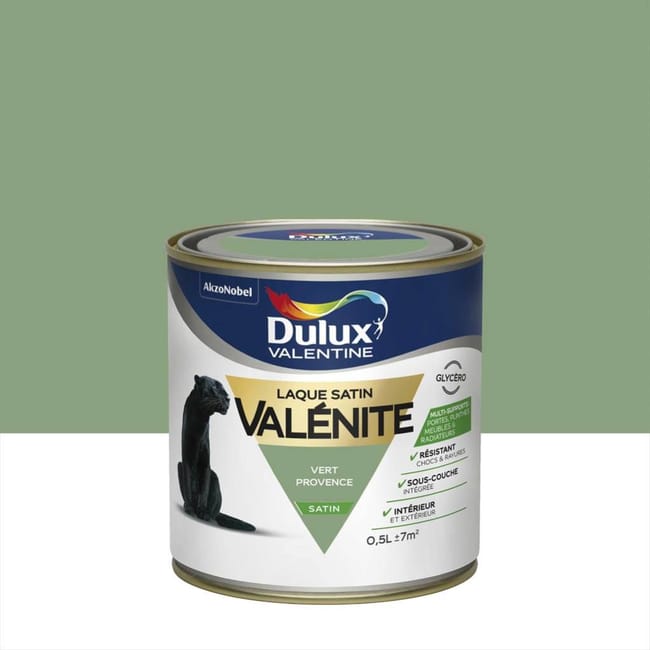 Peinture laque vert provence boiserie Valénite DULUX VALENTINE satiné 0