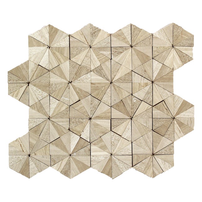 Mosaique mur / sol Geométrique marbre beige gris 30x30 cm Mat Inter – La  Plaque