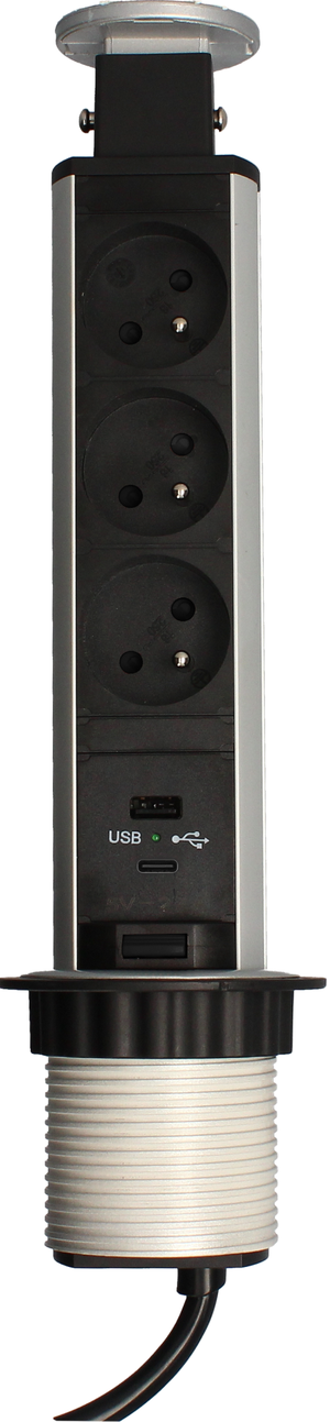 Flkwoh Multiprise Electrique USB 3 Priser, Multiprise Usb C Avec 3  Interrupteurs Individuels Prise Connecte Multiprise Murale Avec 3 Porter  USB 5V/17W