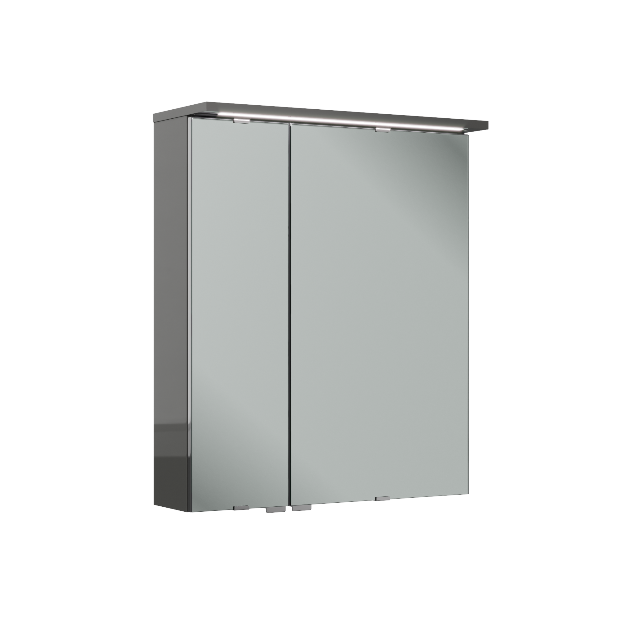 Armoire led 2p de toilette lumineuse l. 60 cm H. 70 cm P. 15 cm, gris