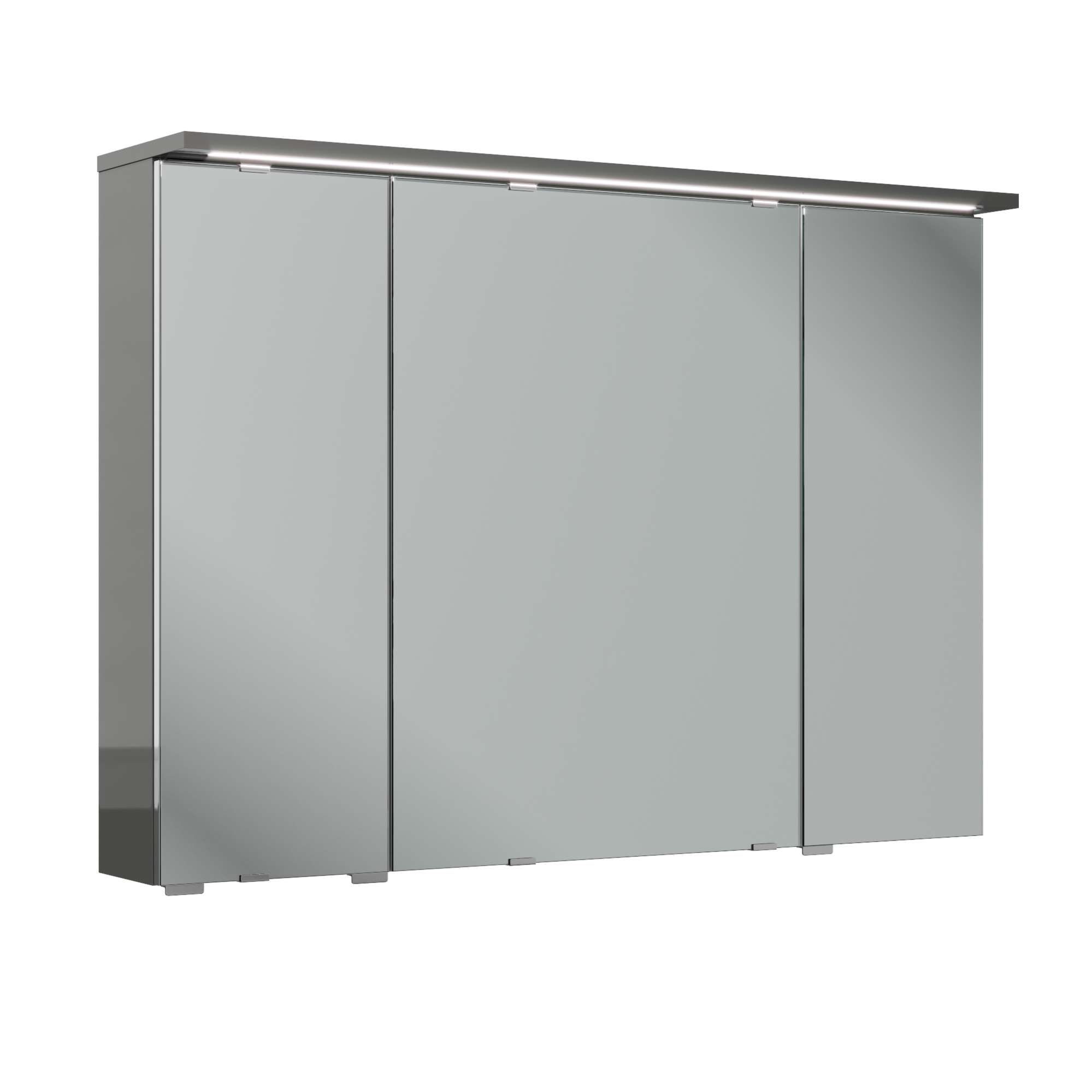 Armoire led 3p de toilette lumineuse l. 100 cm H. 70 cm P. 15 cm, gris