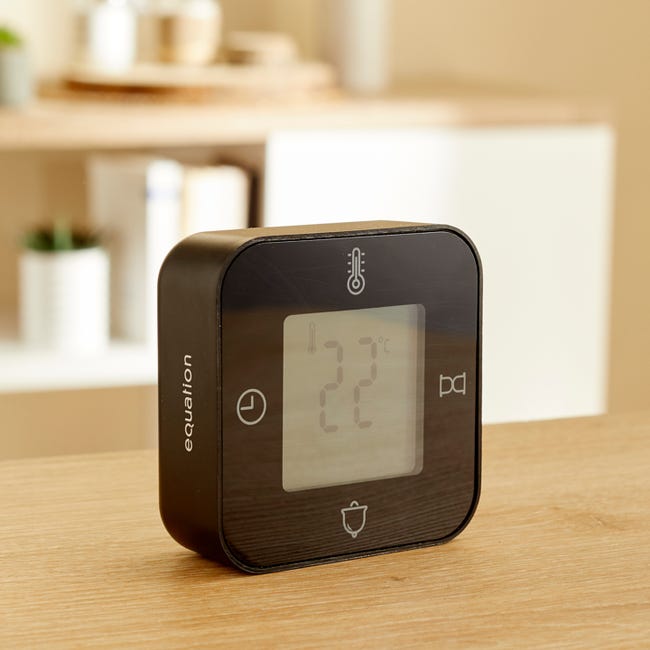 Thermomètre pour intérieur digital, EQUATION, noir