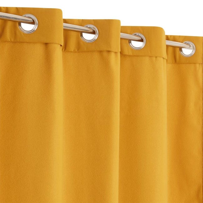 Rideau tamisant thermique, Stop-froid plus jaune l.138 x H.250 cm | Leroy Merlin rideau stop froid