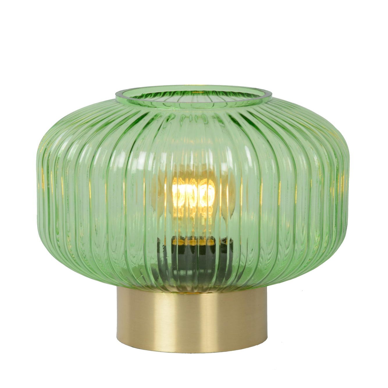 Lampe de Table LED IVOT Luminaire Art Déco Tendance Eclairage d'Ambiance en  Verre Teinté Vert Olive Mat 15x15x27cm - L'Héritier du Temps