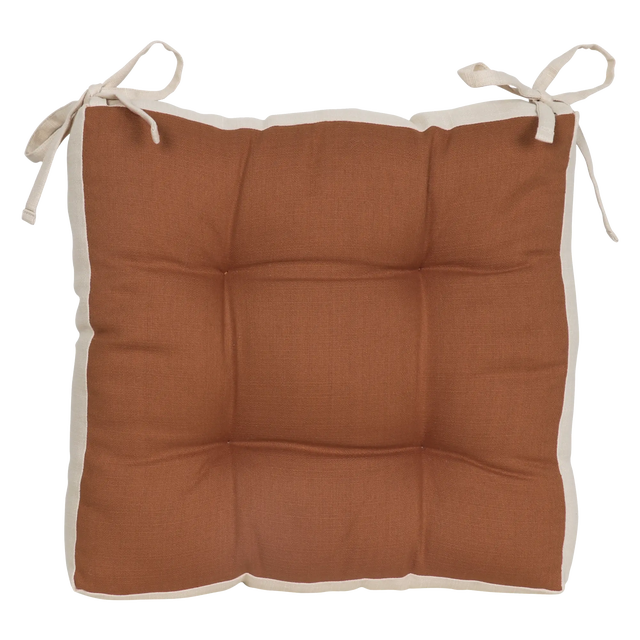Galette de chaise carrée coton gris foncé 38x38cm - Centrakor