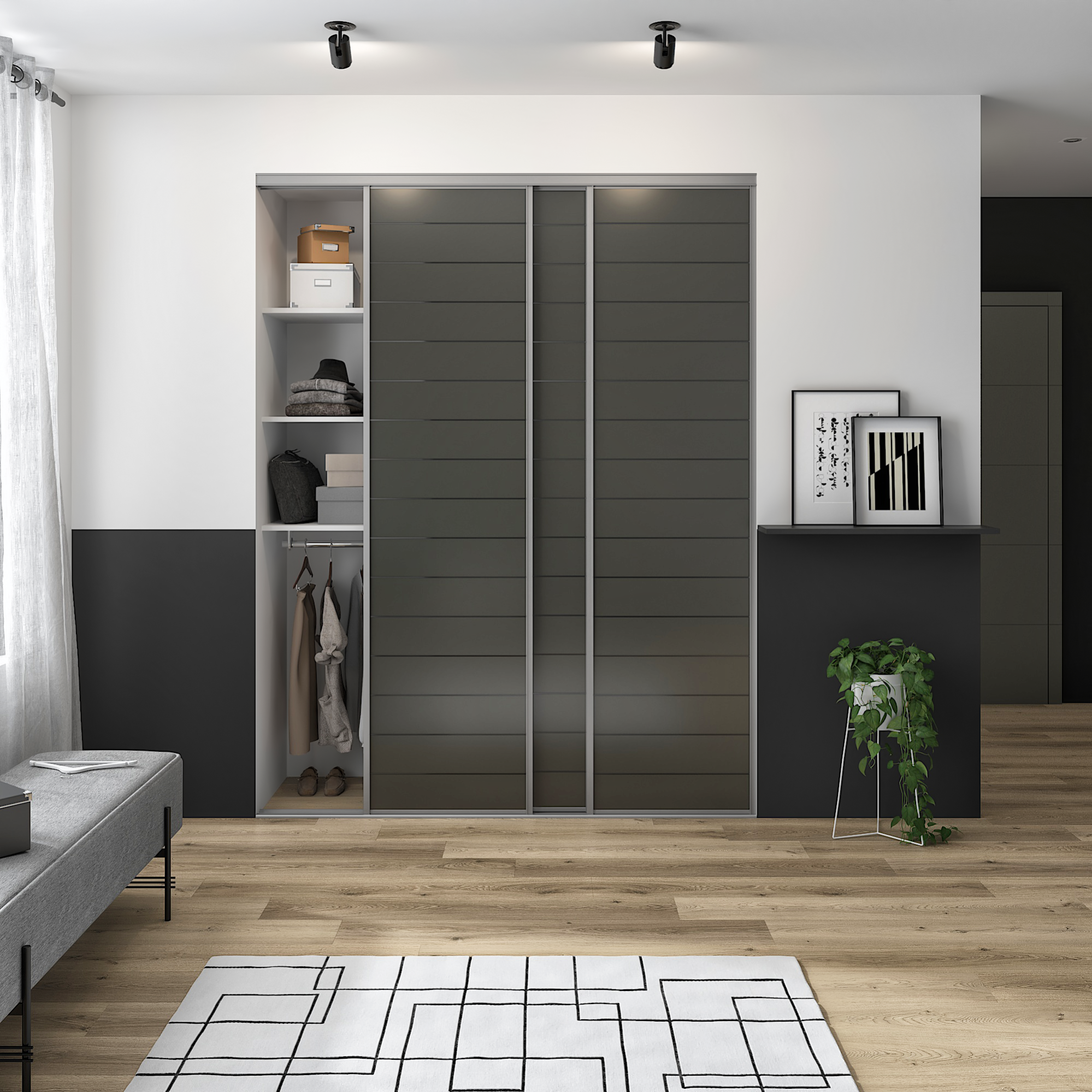 Portes de placard coulissantes Latitude, 3 portes, l194xH250cm Leroy Merlin