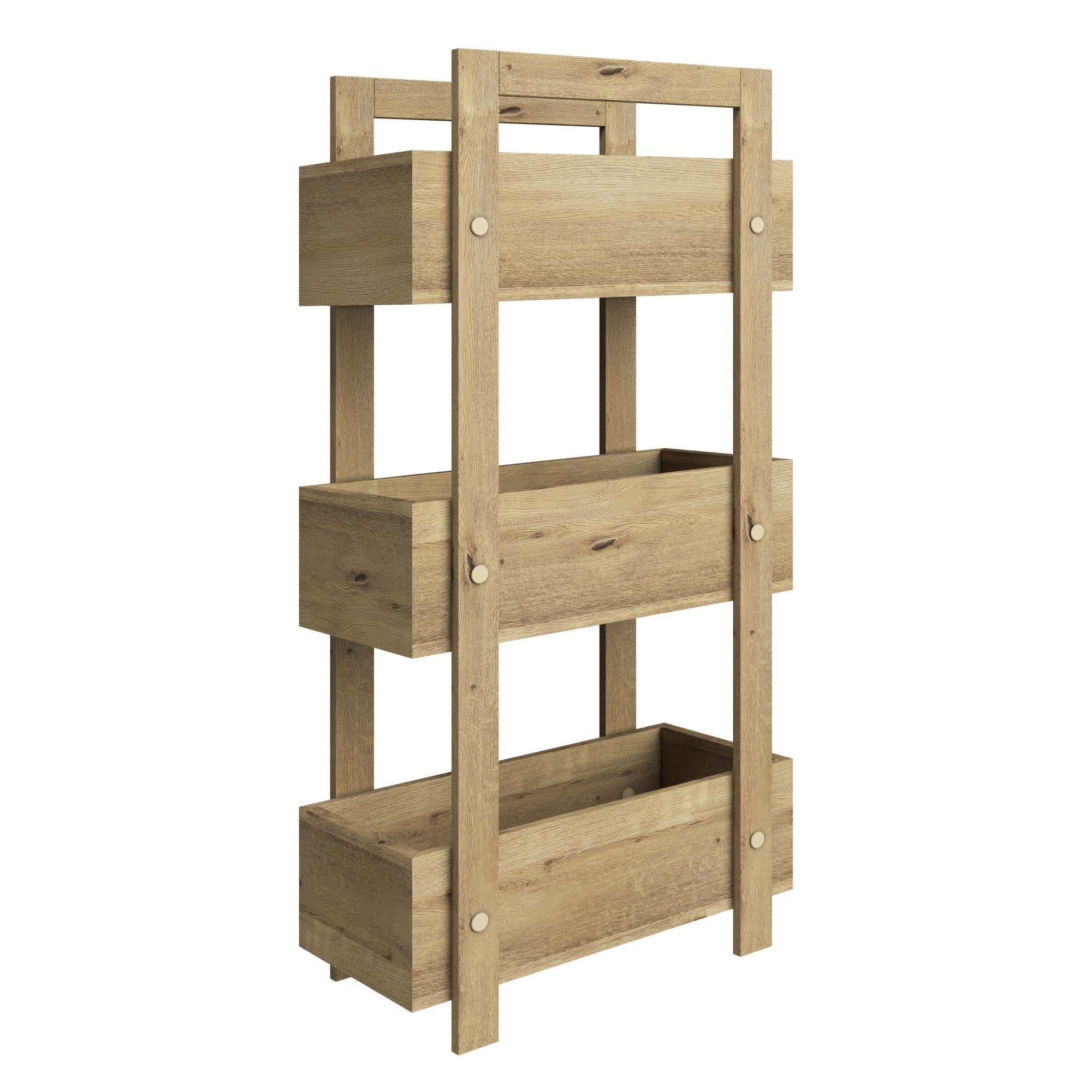 Meuble de rangement Trilogy chêne L.37 x H.79 x P.14.8cm, Ep 12 mm