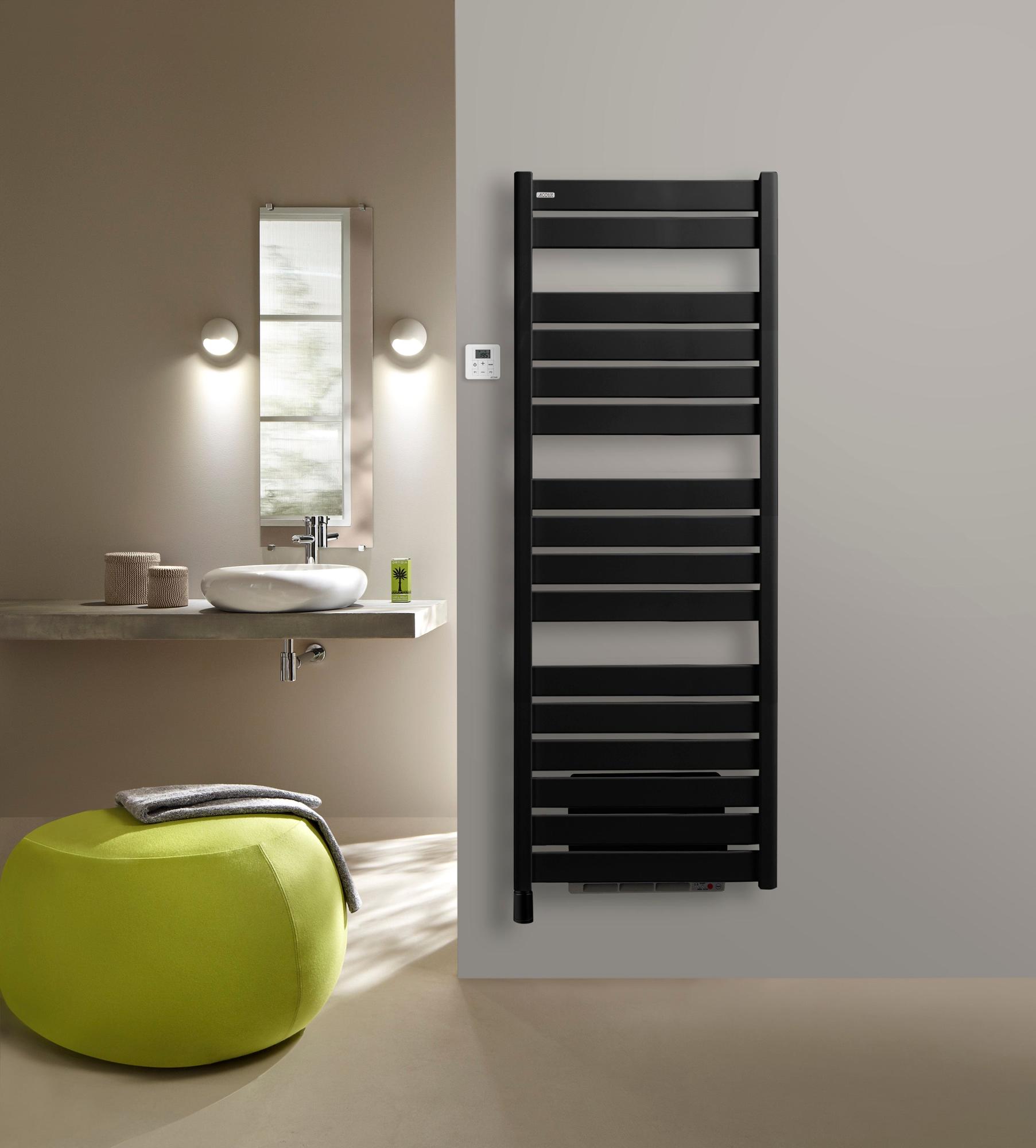 Sècheserviettes électrique soufflant ACOVA 1000W, H168.6 x l60 cm Madras noir Leroy Merlin
