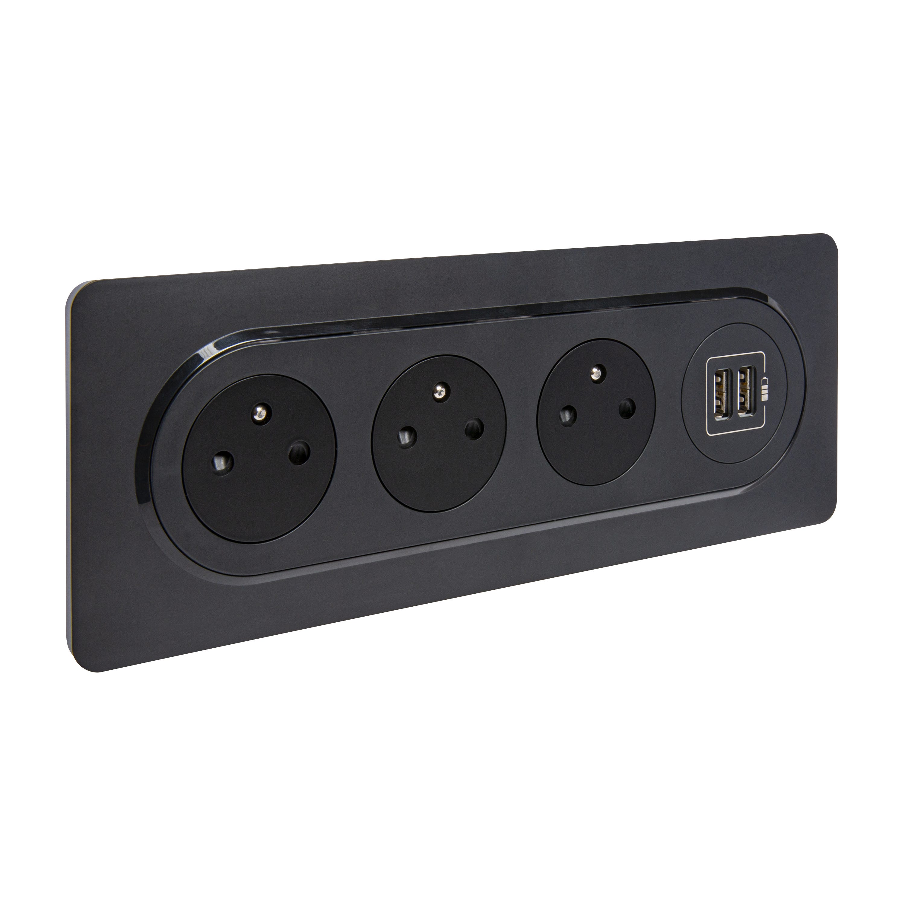 Multiprise design 2 en 1 avec interrupteur - 3 prises terre, 3 ports USB -  Blanc - La Poste