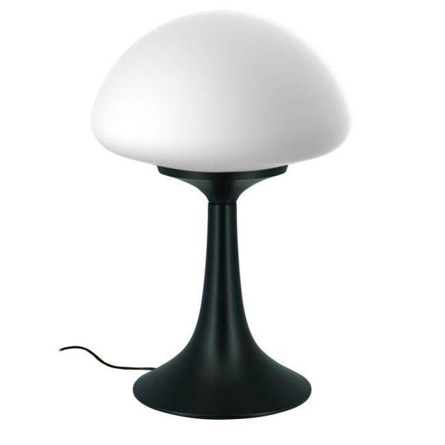 Lampe, design, métal noir tactile, INSPIRE Kinoko XL, H.46 | Leroy Merlin