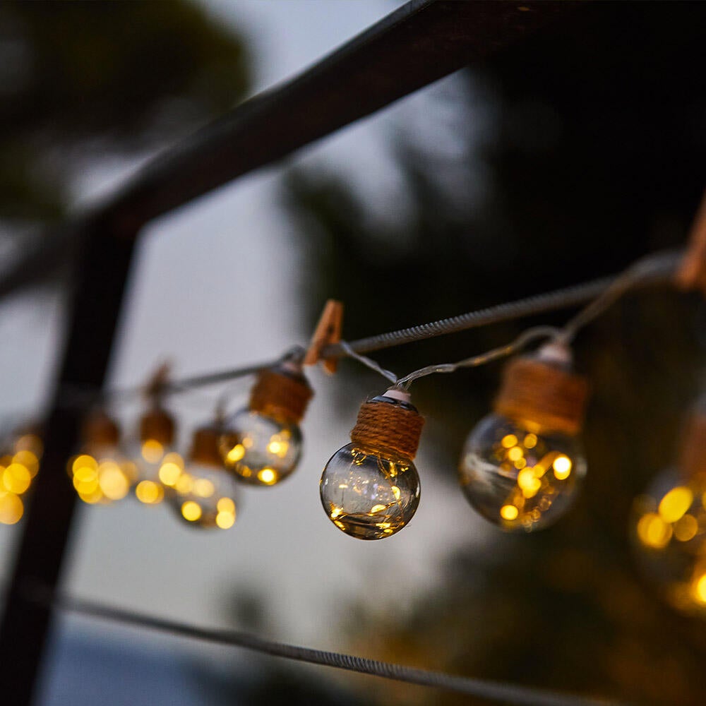 Lumisky - Guirlande lumineuse solaire en corde 10 ampoules