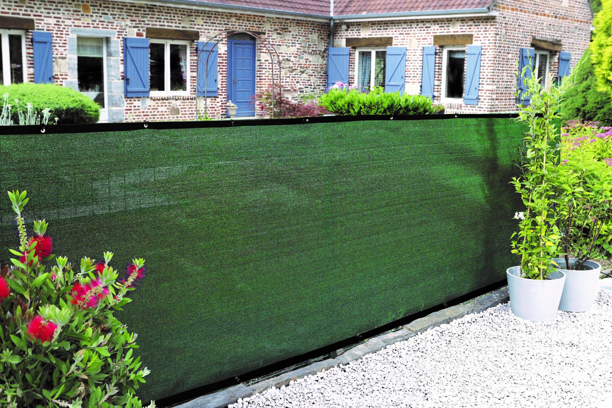 Brise vue, polypropylène haute densité tissé vert kaki, Idéal Garden, H