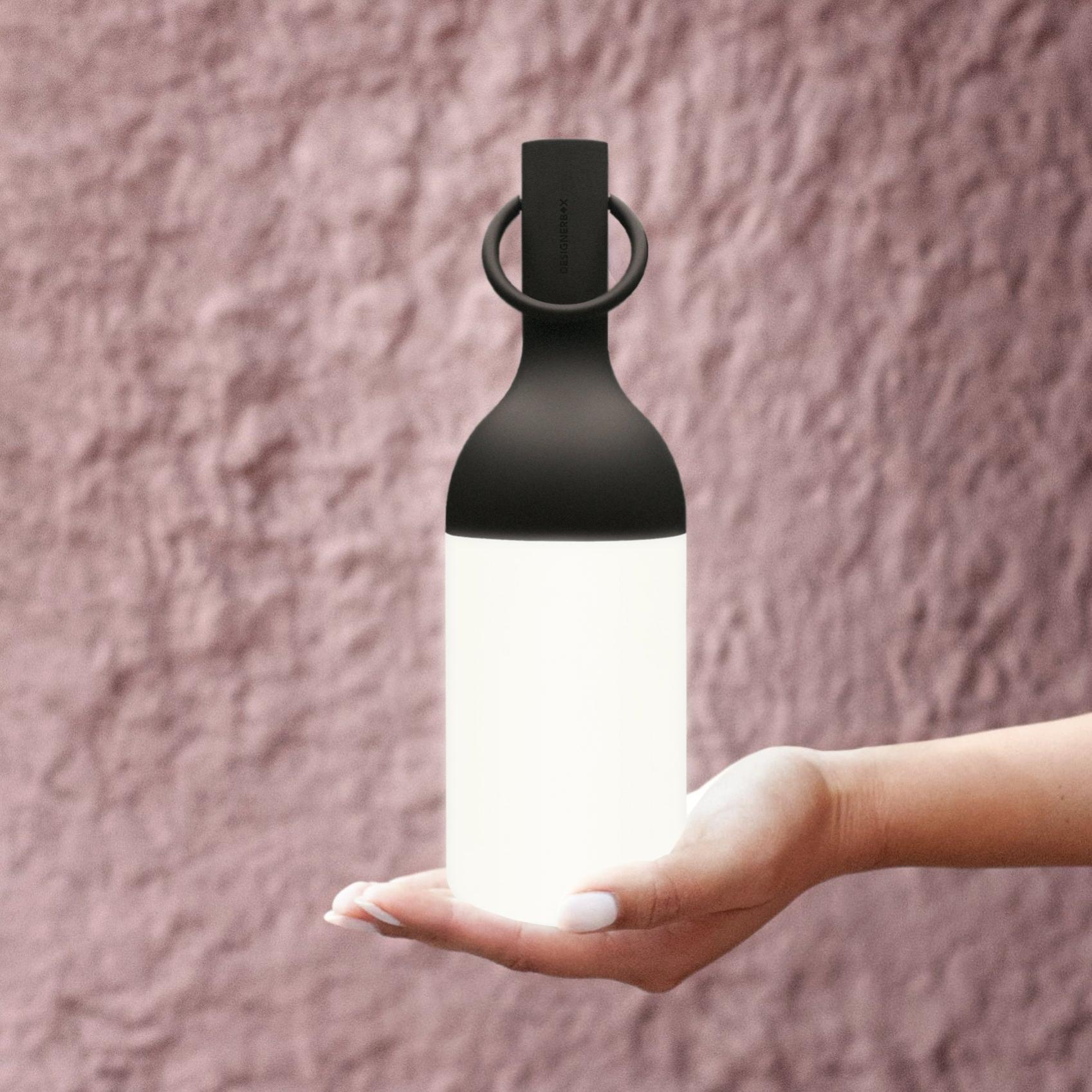 Pack de 2 minilampes nomades Design tactiles ELO INT/EXT Noir