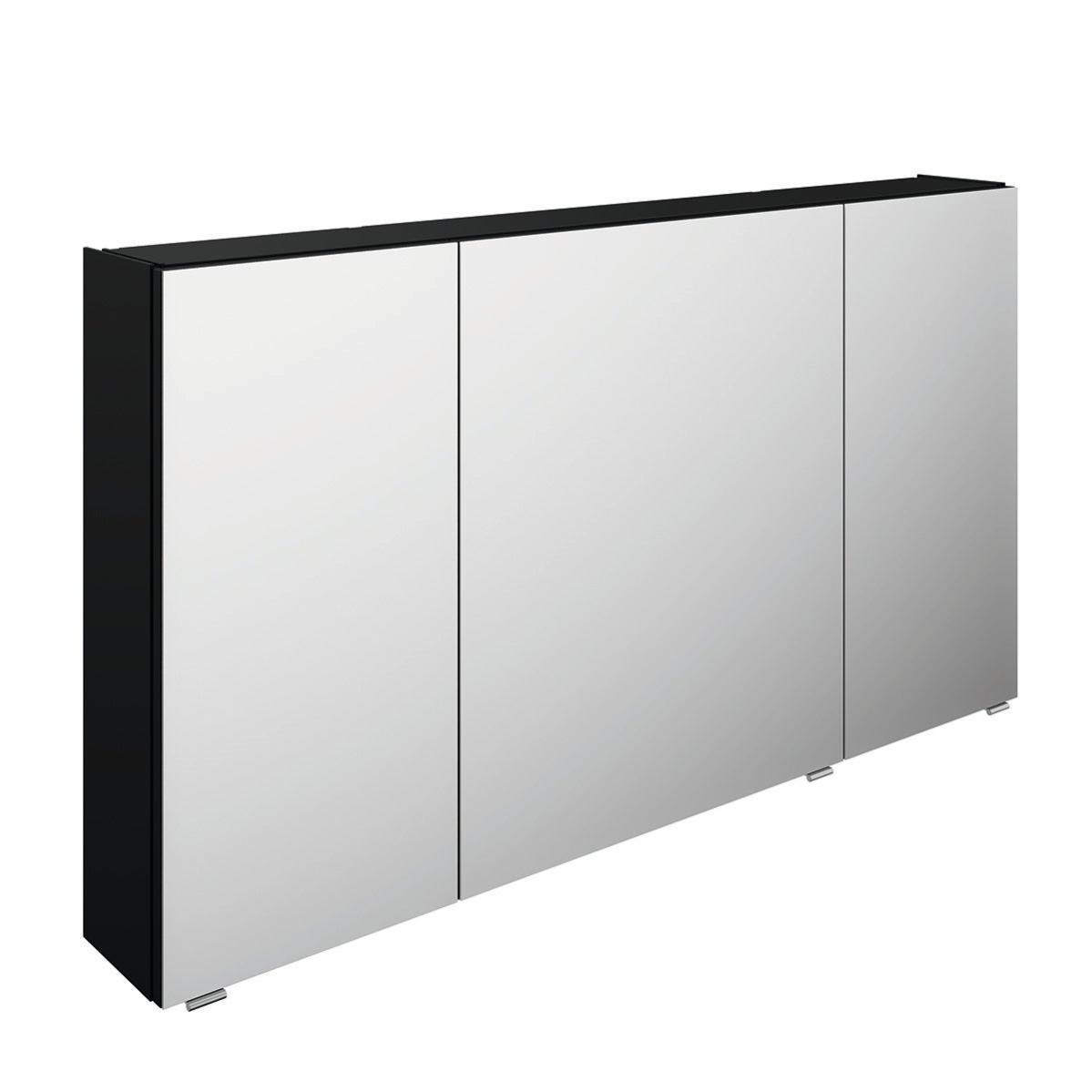 Armoire de toilette led avec éclairage intégré l. 130 cm, noir mat